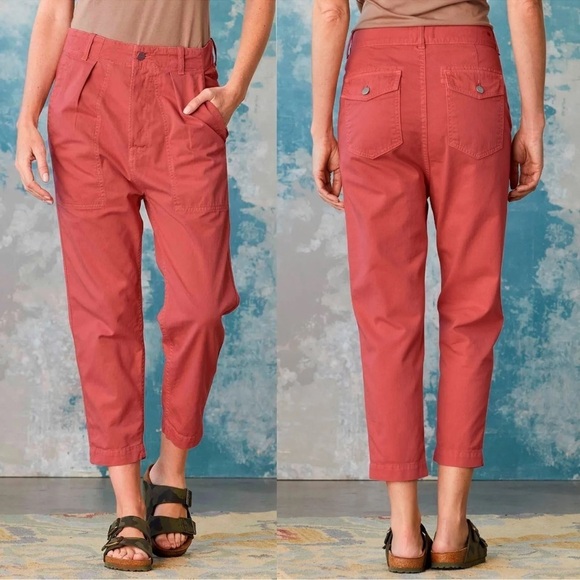 Sundry Croft Crop Pants Size 30 Deep Pockets Terra Cotta Cotton Relaxed EUC - Picture 1 of 6